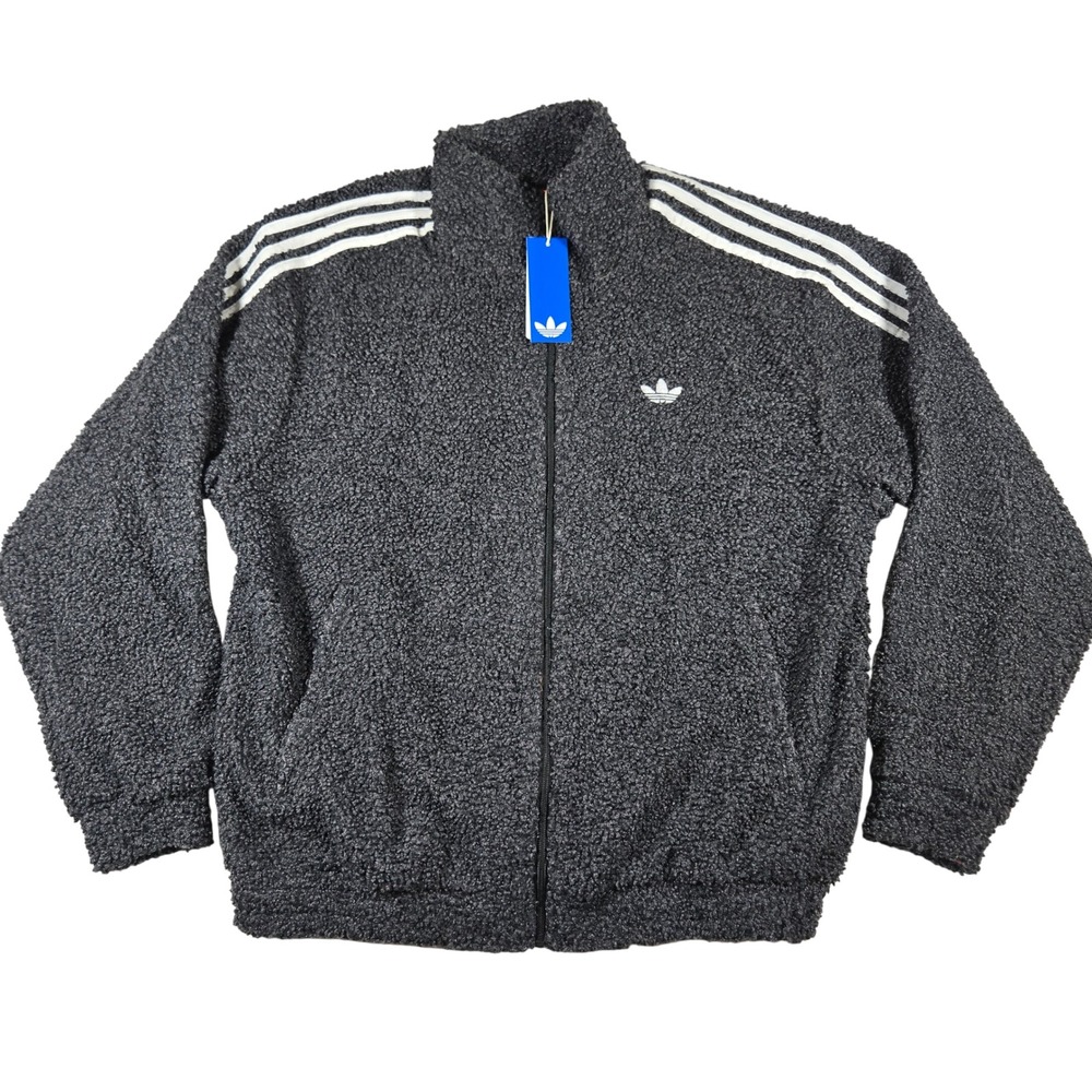 Adidas Originals Mens Large Boucle Firebird Track Top Sherpa Jacket Black KS5275